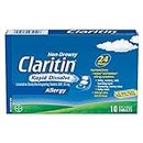Claritin Rapid Dissolve Allergy Medicine, 24-Hour Non-Drowsy Relief 10 mg, 10 Tablets