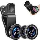 i-Phone 3in1 Mobile Camera Photo Lens; Fisheye Lens; Wide Angle; Macro Lens with Clip Holder for All Smartphones (Multicolor)