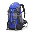 Bseash 50L Lightweight Water Resistant Hiking Backpack,Outdoor Sport Daypack Travel Bag for Climbing Camping Touring (Blue - No Shoe Compartment)