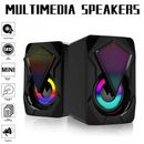 2x Computer Speaker Loud Sound with LED RGB Light for PC Laptop Stereo Desktop
