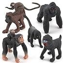 Fantarea Wild Life Jungle Animal Model Playsets 6 PCS Mini Monkey Figurines Gorilla Mandrill Baboons Squirrel Monkeys Action Figure Toy for Child Kids Decor Gift
