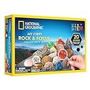 NATIONAL GEOGRAPHIC Rock & Fossil Collection - Rock Collection for Kids, 20 Rocks and Fossils with Shark Teeth, Agate, Rose Quartz, Jasper & More, Great STEM Science Kit for Boys and Girls