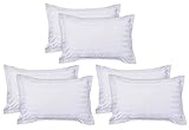 Kuber Industries Lining Design Cotton Pillow Cover- 18x28 Inch, Set of 6 (White)-HS43KUBMART26782
