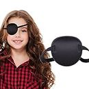 Eye Patch for Kids Eye Cover Soft Lazy Eye Patch for Adults Adjustable Banding edge Pirate Patch for Halloween Christmas Pirate Theme(Black)