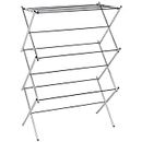 Amazon Basics Foldable Laundry Rack for Air Drying Clothing-41.8 inch x 29.5 inch x 14.5 inch , Chrome