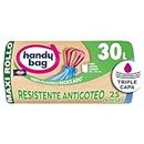 Handy Bag Bolsas de Basura Resistente Antigoteo, 100% Reciclado, Autocierre, 30L, 25 Bolsas, 1 Paquete