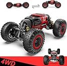 BEZGAR TD141 Remote Control Car, Boys RC Buggy Truck 4WD Off Road All Terrains 1:14 Scale Hobby Toy Racing Transform Vehicles Outdoor for Kids(Red)