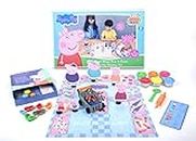 Dough Magic Peppa Pig Shop & Count Activity Set with Moulding Lid & 6 Tubs 50g Each|Roleplay Set|Fun & Learn Math with Soft Dough|Boost Creativity & Imagination|Gift Set Kids 3 Years+|Made in India