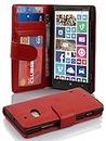 Cadorabo Book Case Compatible with Nokia Lumia 929/930 in Inferno RED - with Magnetic Closure and 3 Card Slots - Wallet Etui Cover Pouch PU Leather Flip