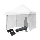 Costway 10x10ft Pop up Gazebo 5 Height Adjust Folding Tent w/ Awning White