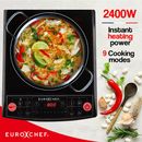 EuroChef Electric Induction Portable Cooktop Ceramic Hot Plate Cooker 10Amp