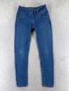 Wax Jeans Pants Juniors 7 Blue Denim Skinny Tapered Butt I Love You Cotton