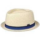 Lipodo Diamond Crown Straw Hat for Men and Women, Porkpie Made in Italy, Beach Hat with Grosgrain Ribbon, Pork Pie Spring/Summer, natural, 60-61