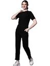 Sheetal Associates Women's Solid Casual Co ords Set 2 Piece Track Suit Set Black