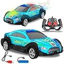 Wembley Dazzling Remote Control Car for Kids RC Car USB Rechargeable Sports Car with LED Light & Music 4 Function Remote Car Toys for Boys - Blue