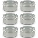 6 Pcs 4 Ounce Aluminum Cans Transparent Top Screw Lid Metal Storage Tins Containers for Storing Spices, Candies, Lip Balm