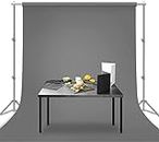 HIFFIN Professional 8x12Ft Grey Screen Backdrop for Photography Background, Large Grey Screen for Photoshoot, Game Live Steaming Video Conference (8X12Ft Grey Backdrop)