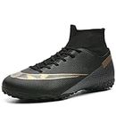QZO Mens Soccer Cleats Turf Indoor Youth Football Shoes High Top Ankle Boots for Men - Outdoor Training Tf ZQXCD05-M1-43