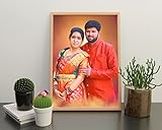Thangam Art Matt Laminate Photo Frame with Customized Advanced Digital Art Painting of Your Choice for Birthday, Valentines Day, Wedding Day, Corporate Gift (12x18 Inches)