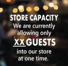 Custom STORE CAPACITY Decal Social Distancing. Retail store, office, restaurant