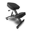 Ekkio Adjustable Ergonomic Office Kneeling Chair, Durable Construction, Stability with Brake Wheels, Steel Frame, Ideal for Effective Learning, Black