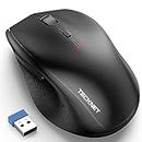 TECKNET Mouse Wireless, 3200 DPI Ergonomico Mouse Senza Fili, 2.4 GHz Ricevitore, 6 Pulsanti, 30 Mesi Durata Batteria, Compatibile con PC, Mac, Laptop, Chromebook-Nero