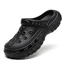 Garden Clogs Shoes Kids Slip On Water Shoes Non Slip Clogs Slippers Beach Sandals for Boys Girls Black 38/39