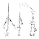 MGBISYI 3 PCS Cute Y2K Phone Charm Keychain Bag Accessory Star Phone Strap Phone Jewelry Alloy Material For Fashion Lover Y2k Phone Chain Decor