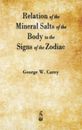 George W Carey Relation of the Mineral Salts of the Body to the Signs of (Relié)