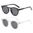 Long Keeper Vintage Sonnenbrille Rund Klein Rahmen Runde Brille UV400 Retro Runde Sonnenbrille für Damen Herren