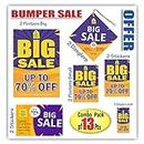 Anne Print Solutions® Big Sale Upto 70% Off Stickers Hanging Dangler & Posters Discount Sale, Offer Sale Tag Poster Sticker for Shops Malls Shopping Complex Combo Pack of 13 Pcs