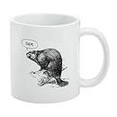 GRAPHICS & MORE Beaver Mug vintage Dam Damn Blanc