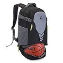 Bseash 35L Basketball Soccer Backpack with Bottom Ball Compartment, Large Capacity Sports Backpack Equipment Gym Bag for Boys Girls Athletes (Black)