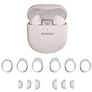 Bose QuietComfort Ultra True Wireless Bluetooth Adjustable Noise Cancelling Earbuds, Spatial Audio, Up to 6 Hours of Play Time, Bundle with Fit Kit (White Smoke)