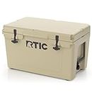 RTIC 45 QT Ultra-Tough Cooler Hard Insulated Portable Ice Chest Box for Beach, Drink, Beverage, Camping, Picnic, Fishing, Boat, Barbecue, Tan