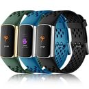 Compatible with Fitbit Charge 5 Bands Men Women - 3 Pack Sport Band Soft Wate...