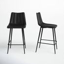 AllModern Finnigan Counter & Bar Stool Upholstered/Metal in Gray/White/Black | 37 H x 17.7 W x 20 D in | Wayfair 92494373E2C9486C8FCB29F7762AA861