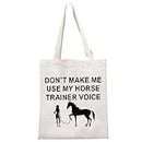 MEIKIUP Horse Trainer Gift Horse Trainer Canvas Shopping Bag Tote Bag Equine Trainer Gift Equestrian Gift Horse Lover Gift (Horse Trainer Voice Tote Bag)