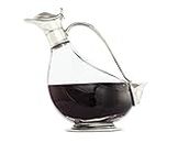 Vagabond House Hand-Blown Glass Wine Decanter with Solid Pewter Duck Shape Hand Blown Lead-free Crystal Glass, Red Wine Carafe, Wine Gift, Wine Accessories 9 inch x 8 inch Long 30 oz
