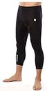 Quada 3/4 Men & Women Unisex Capri Length Compression Tights Fitness & Other Outdoor Inner Wear Multi Sports Cycling, Cricket, Football, Badminton, Gym (Black, X-Large (34-35 Inch Waist))