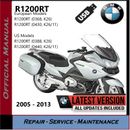 BMW R1200RT Workshop Servicio Reparación Shop Manual 2005 - 2013 K26 R 1200 RT USB