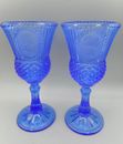 Avon Fostoria kobaltblau gepresstes Glas George & Martha Washington Becher