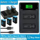2X 2000mAh Battery / Charger for GoPro Hero 5 6 7 9 10 Go Pro Camera Accessories