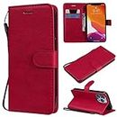 MojieRy Phone Cover Wallet Folio Case for Samsung Galaxy J7 2016, Premium PU Leather Slim Fit Cover for Galaxy J7 2016, 2 Card Slots, Exact Fitting, Red