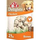 8in1 Delights Chicken Chew Bones XS, healthy chew snack for toy dogs, 21 pieces