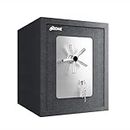 Ozone Anti-Burglary Security Safe with Manual Lock - Safe Box Steel Construction - Ideal for Storage of Cash, Jewellery and More – Volume -78 Litres, (Black Structure Matt) (Manual)