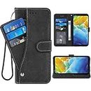 ELISORLI Compatible with LG Stylo 4 Wallet Case Wrist Strap Lanyard Leather Flip Card Holder Stand Cell Accessories Phone Cover for Stylo4 Plus LGstylo4 Sylo4 4+ Q Stylus Stlo4 Women Men-Black