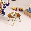 eCraftIndia Handcrafted Golden Metal Tea Light Candle Holder Stand - Elegant Decorative Tea Light Holder for Home Or Special Occasions, Perfect for Weddings, Parties.