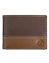 Timberland Men's Hunter Colorblocked Passcase Travel Accessory Bifold Wallet, Brown/Tan, One Size US