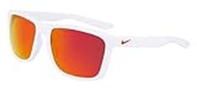 Nike Unisex Sun Sunglasses, 100 White red Mirror, 57